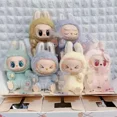 thumbnail image 4 of Para Labubu caja ciega serie colgante flocado modelo juguete Kawaii monstruo réplica llavero juguete muñeca de cumpleaños regalos de juguete, 4 of 5