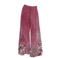 thumbnail image 4 of YUANGUANST Wide Leg Pants Woman Womens Wide Leg Palazzo Pants Boho Floral 2025 Summer Beach Culottes Flowy Casual Trousers For Vacation Office Slacks, 4 of 4