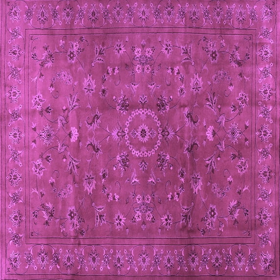 Ahgly Company Indoor Square Persian Purple Traditional Area Rugs, 8' Square