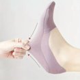 thumbnail image 3 of 3 Pairs Women Socks High Quality Matching Casual Socks Summer Thin Bottom Non-Slip Invisible Low Short Socks Breathable (Random Color), 3 of 9