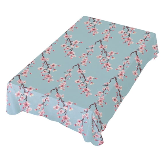 JSTEL Pink Cherry Blossom Flower Floral 3 Table Cloth Square 54 x 54 Inch Tablecloth Anti Wrinkle Table Cover for Dining Kitchen Parties