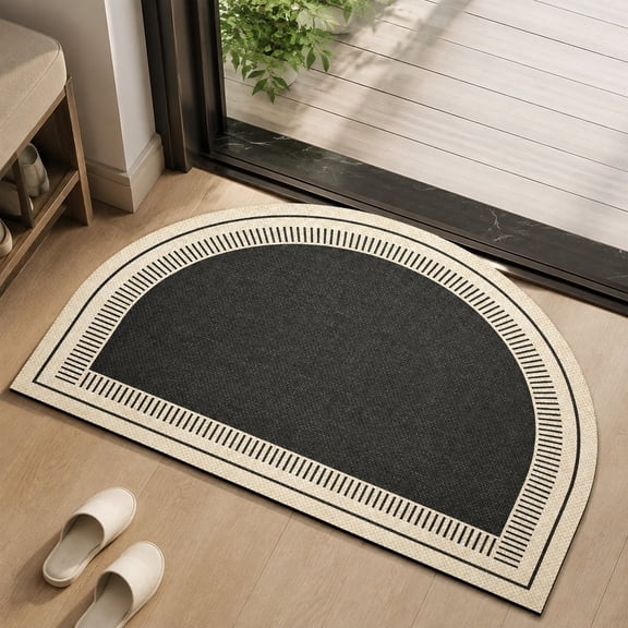 Half-Moon Diatomite Kitchen Floor Mat, Water-Absorbing Anti-Slip Bathroom & Entryway Mat, 50x80cm