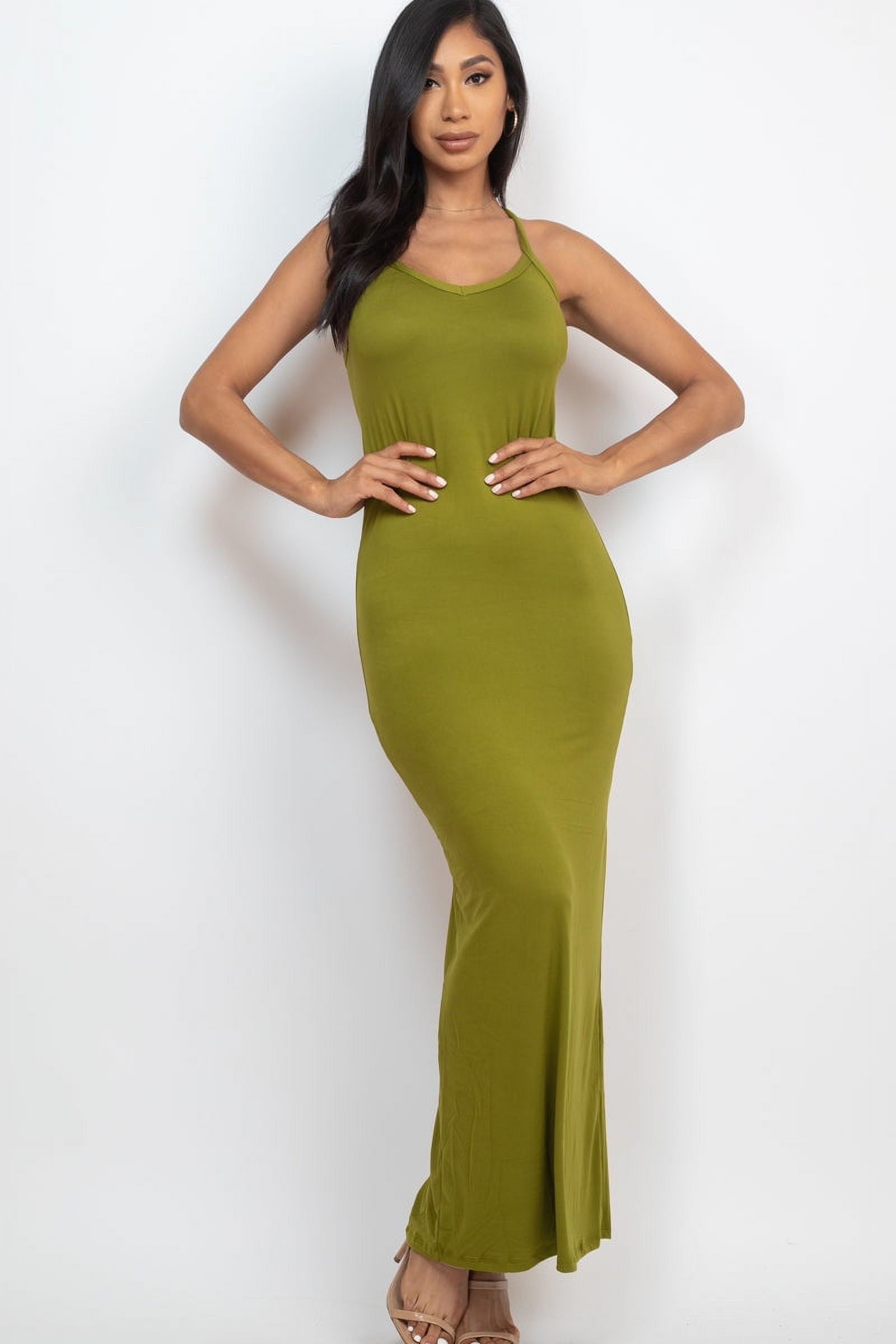 Sleeveless Racerback Maxi Dress