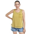 thumbnail image 1 of Blusa básica con bolsillo bordado Roman Fashion/Juvenil, 19222 (Mostaza) amarillo G, 1 of 5