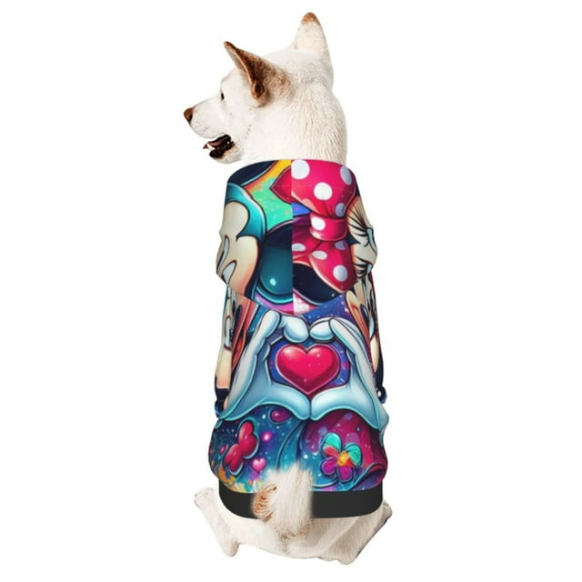 Cute Cartoon Mickey Mouse And Minnie Mouse Printed Pet Dog Costume Pets Wear Hoodies Winter Cloth Sweaters Sweatshirts