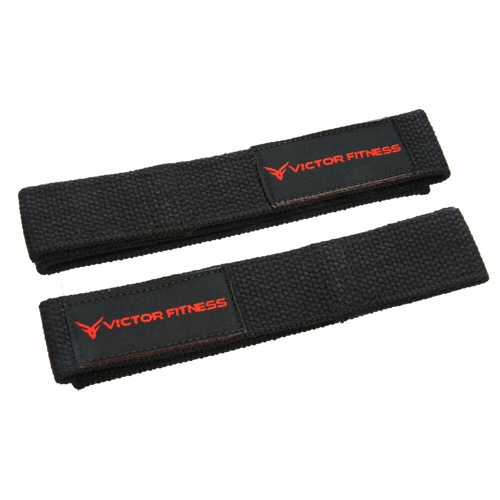 Victor Fitness 100% Top-Grain Leather Heavy-Duty Weightlifting Belt + 24" Unpadded Weightlifting Wrist Straps