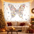 thumbnail image 3 of Colorful Floral Butterfly Tapestry Wall Hanging, 3 of 7