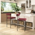 thumbnail image 1 of Livorno Tabouret de Comptoir (Ensemble de 2) Rouge & Bronze, 1 of 7