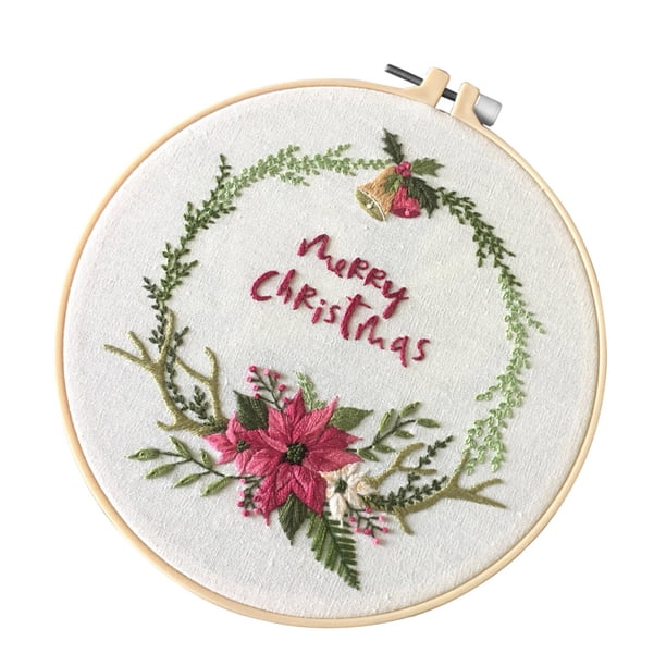 Moyic Kit de inicio de punto de bordado de Navidad DIY patrón de Navidad hecho a mano bordado de tela aro principiante bordado punto de cruz Artesanía S339 Moyic HA006931-03