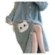 thumbnail image 1 of Thickened coral velvet nightgown for women autumn and winter plus velvet pajamas long bathrobe home wear nightgown, 1 of 5