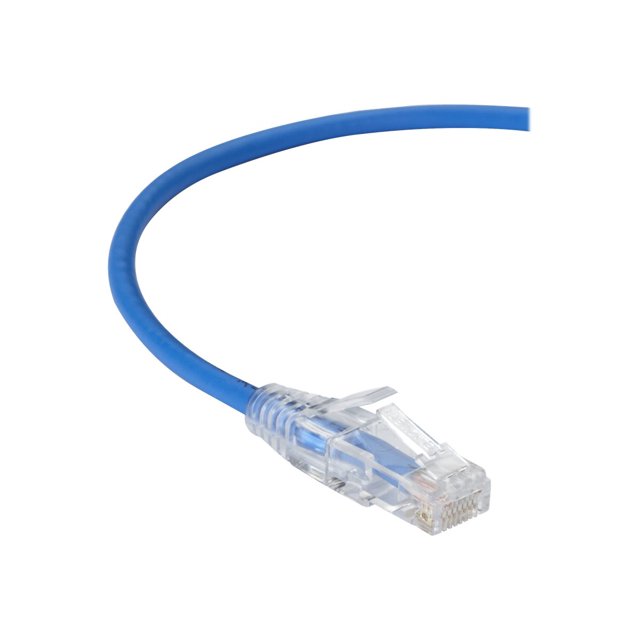 Black Box Slim-Net - Câble Patch - RJ-45 (m) à RJ-45 (m) - 20 Pieds - UTP - CAT 6 - Amorti, Moulé, Échappé - Bleu