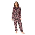thumbnail image 2 of FORMRS Onesies Pajama for Adults Unisex Hoodie Winter Jumpsuit One Piece Sleepwear, Sizes S-2XL, Deep Red Leopard Pattern, 2 of 7