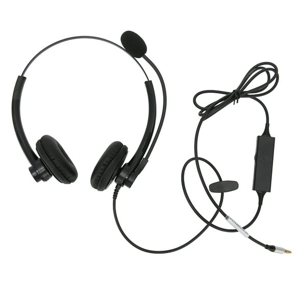 FYBTO Wired Telephone Headset Noise Reduction Binaural Business Headphone with Mic for Call Center Customer Service Single 3.5mm Plug-090502