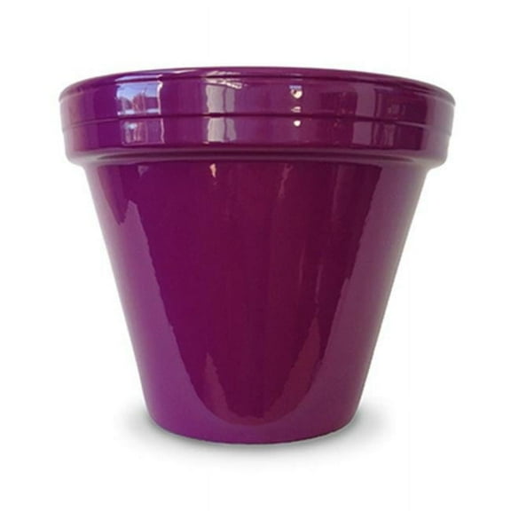 Ceramo 173727 4.5 x 3.75 in. Powder Coated Ceramic Standard Flower Pot, Violet - Pack of 16