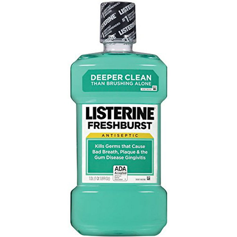 6 PACKS Listerine Antiseptic Mouthwash, Fresh Burst, 1 Liter