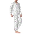 thumbnail image 2 of Kdxio Watercolor Wildflower Men’s Pajama Set Pajamas For Men 2 Piece PJ Set with Men Pajama Pants and Long Sleeve T-Shirt Lounge Set-, 2 of 7