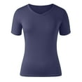 thumbnail image 4 of SHITINN Women's T Shirts Women's V Neck Short Sleeved Solid Color Top T Shirt Women Short Sleeve Tops Clothes for Women, 4 of 5