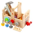 thumbnail image 3 of Juego de construcción de madera Montessori para niños de 3 a Ehuebsd 6 años juguete de aprendizaje combinación de tuercas herramientas interactivas de simulación para p, 3 of 9