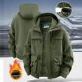 thumbnail image 6 of NTACZA Hooded Mens Jackets Green Work Fleece Lined Jacket Zip Up Heavyweight Cargo Coats Winter Coats for Men L, 6 of 9