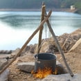 thumbnail image 5 of Camping Tripod Board, Turn Branch into Campfire Tripod, Stainless Steel Campfire Support Plate with Adjustable Chain, 5 of 7