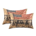 thumbnail image 2 of Dailycode Satin Pillow Case Standard Silk Pillow Cover for Hair and Skin Envelope Closure African Elephants and American Flag 20"x26", 2 of 9