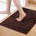 thumbnail image 2 of Unique Bargains Soft Stripe Bathroom Rug Rubber Backing Quick Dry Bath Rug Brown 20" x 32", 2 of 7