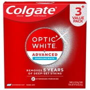 Colgate Optic White Advanced Sparkling White Toothpaste with 2% Hydrogen Peroxide, Mint, 3 Pack, 3.2 OZ