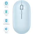 thumbnail image 1 of Bluetooth Mouse - Wireless Dual Mode Mouse (Bluetooth 4.0 + USB), Type C Rechargeable Slim Silent Mice for iPad, Mac, Chromebook, iPhone, Android, Laptop, PC and Computer - Baby Blue, 1 of 7