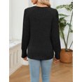 thumbnail image 4 of Lightweight Sweatshirts For Women Solid V Neck Long Sleeve Fall Tops Fashion Ribbled Knit Shirts Cogild, 4 of 6