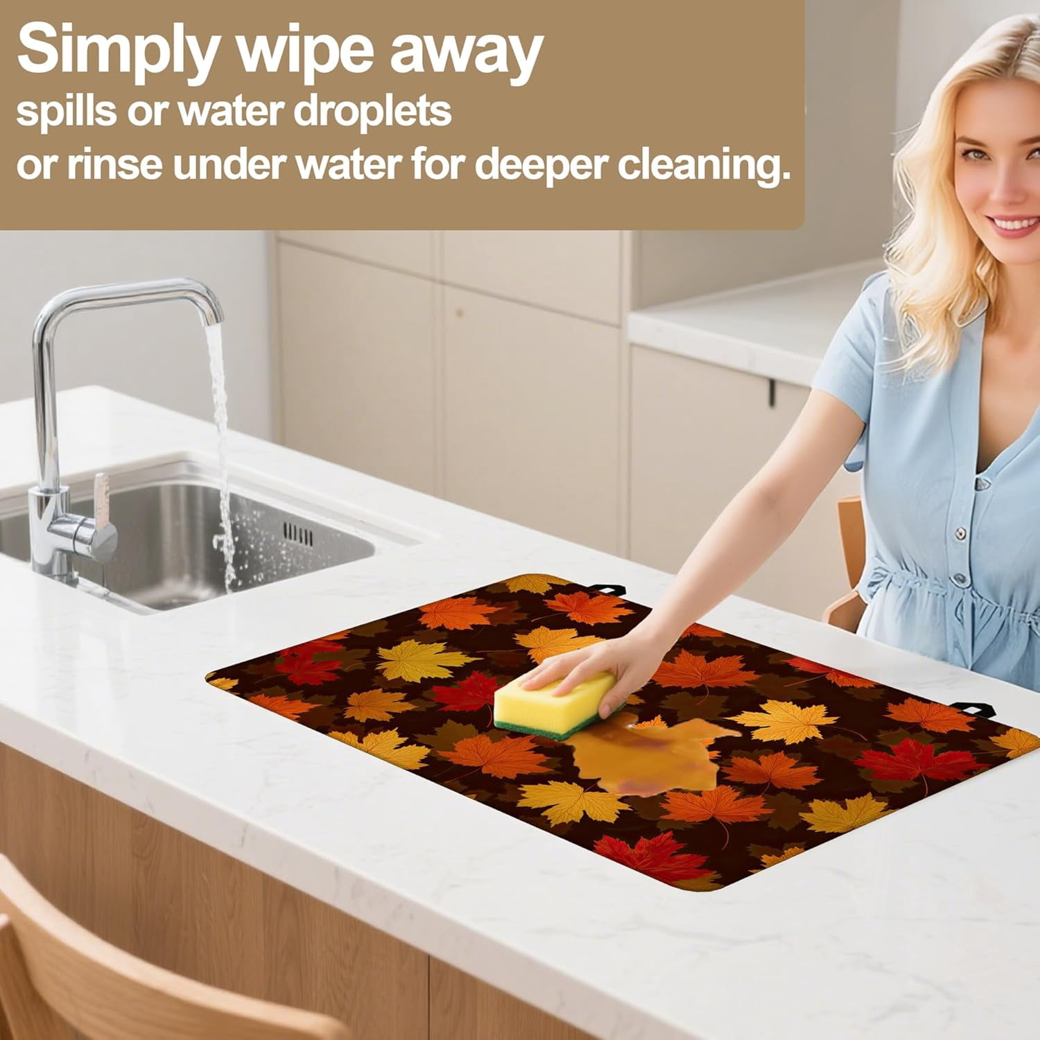 Stove Top Covers for Electric Stove,Maple Leaf Autumn Heat Resistant Glass Cooktop Cover Protector for Kitchen Ceramic Countertop Dish Drying Mats 28.5“ x 20.5“
