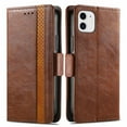 thumbnail image 3 of Case for iPhone 12 Mini Cover Leather Wallet Folio Case Book Design Flip Magnetic Closure - Brown, 3 of 5