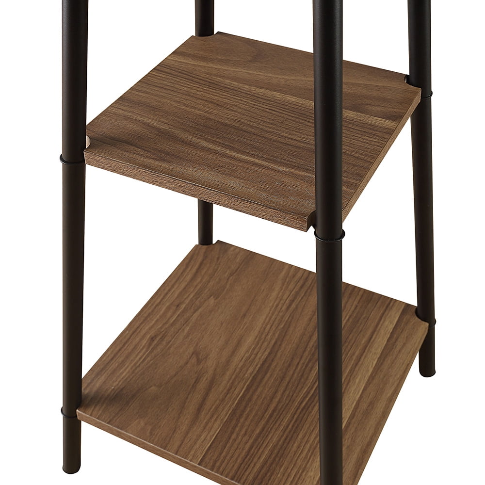 ROSEN GARDEN Floor Lamp with Shelves Black Finish, Modern Living Room Lamps