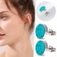 thumbnail image 3 of Pendientes de turquesa tibetana de 10 mm, pendientes de poste circulares, pendientes de piedras preciosas, pendientes hechos a mano para mujer, moda moderna, 3 of 8