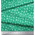 thumbnail image 3 of Soimoi Green Rayon Fabric Alphabet Text Print Fabric by the Yard 58 Inch Wide, 3 of 3