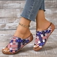 thumbnail image 6 of CHGBMOK Womens Sandals 4th of July Sandals for Women Patriotic Sandals Thick Bottom Wedge Slippers Summer, 6 of 8
