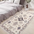 thumbnail image 4 of LANPEI Bedroom Rug Boho Runner 5Ft Kids Room Carpet Soft Bedside Rug Nonslip Farmhouse Rug Chic Area Rug Living Room Rug Ball Fringe Rug Mat for Home Decor, 2.6’x5.2’ Grey, 4 of 7