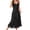 Black, variant on IROINNID Sundress For Women Fashion V-neck Comfortable Loose Home Night Dress Below The Knee Solid Color Dress