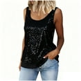 thumbnail image 2 of Maplenight Womens Summer Sequin Tops Scoop Neck Sparkly Sleeveless Tanks Tops Party Evening Holiday Blouses, 2 of 7