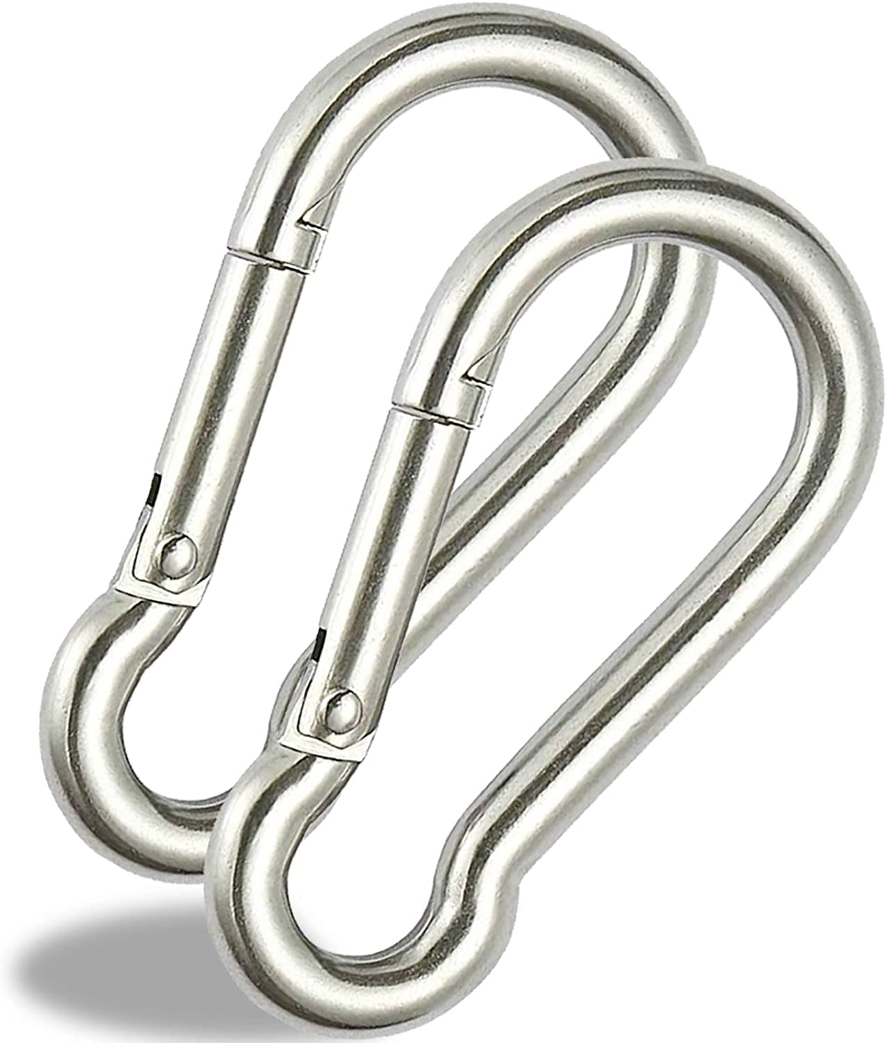 Camping Punching Bags Fishing EFFIET Heavy Duty Spring Snap Hook Clips Spring Link Buckle for Hammock Swing Chairs 3.15 Inches 4 Inches Stainless Steel Carabiner for Gym Equipment Connection Hiking 