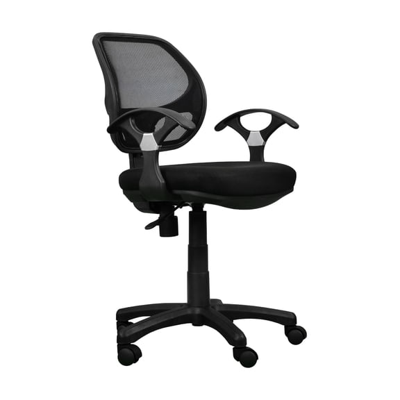 Techni Office Solutions 33.5" Black and Gray Contemporary Midback Mesh Task Office Chair