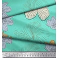 thumbnail image 2 of Soimoi Tissu Satin Modal Imprimé Fleur de Lys 1 Yard 42 Pouces de Large, 2 of 3