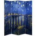 thumbnail image 7 of Red Lantern 6 ft. Tall Double Sided Works of Van Gogh Canvas Room Divider - Irises/Starry Night Over Rhone, 7 of 7
