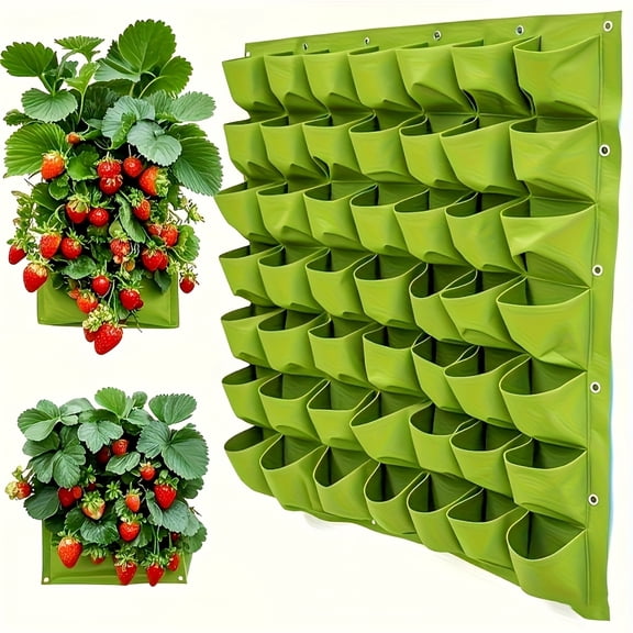 18-Pocket Wall Hanging Planter Bag, Vertical Garden Bag for Vegetables Herbs Seedlings, Outdoor Indoor Wall Mounted Growing Container, Space-Saving