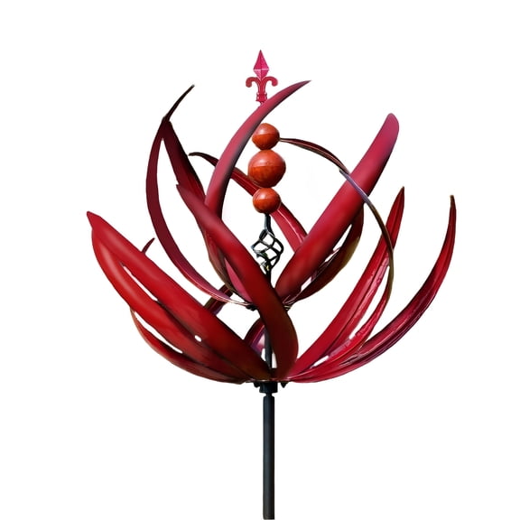 LAMIRO Wind Spinners for Yard and Garden,Metal Outdoor Windmills Decor (Red)