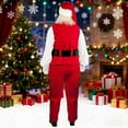 thumbnail image 4 of Santa Outfits for Men Adult Santa Suit with Top Pants Hat Beard and Belt 7 Pcs Set Men's Christmas Outfits Christmas Party Outfits for Men, 4 of 6