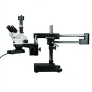 AmScope 3.5X-90X Trinocular Boom Stand Zoom Stereo Microscope with 3MP Digital Camera New