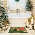 thumbnail image 6 of Christmas Bathroom Rug,Buffalo Plaid Poinsettia Merry Christmas Bath Rugs for Bathroom Non-Slip and Washable,Super Absorbent Quick Dry Diatomaceous Earth Bath Mats Inside Entryway Door Mat 17"x27", 6 of 6