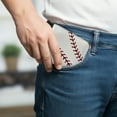 thumbnail image 6 of WIRESTER RFID Blocking Bifold Wallet for Men, Slim Leather Credit Card Holder with ID Window - Red Stitching Baseball, 6 of 6