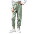 thumbnail image 6 of Piuwrlz Boys Pocket Cargo Pants Kids Winter Plain Jogger Pants Long Sweatpants Green Size 2-3 T, 6 of 7