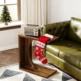 thumbnail image 4 of Christmas C Shaped Side Table For Sofa, Small Space End Table Multipurpose Couch Table Sturdy MDF Furniture For Living Room, Bedroom, Brown, 4 of 8
